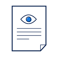 Icon eines Dokuments mit einem Auge